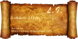 Lukács Ilián névjegykártya